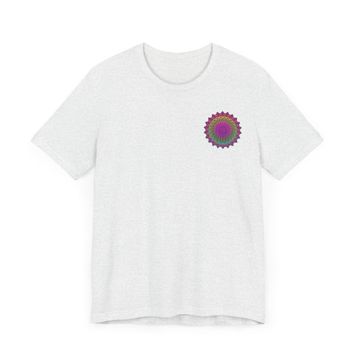 Vibrant Mandala Tee featuring intricate spiritual design for peace and harmony