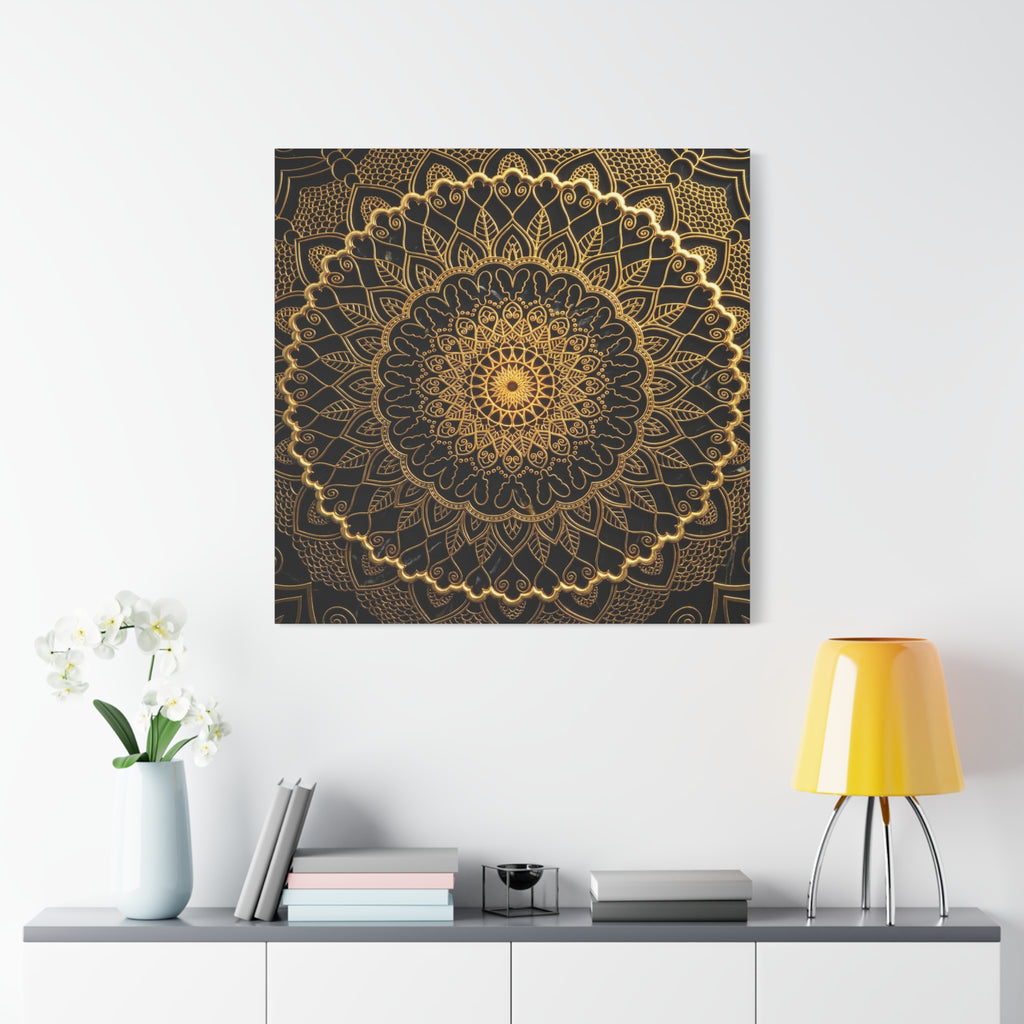 Himmlische Geometrie auf Marmor – gespannte Leinwand mit mattem Finish