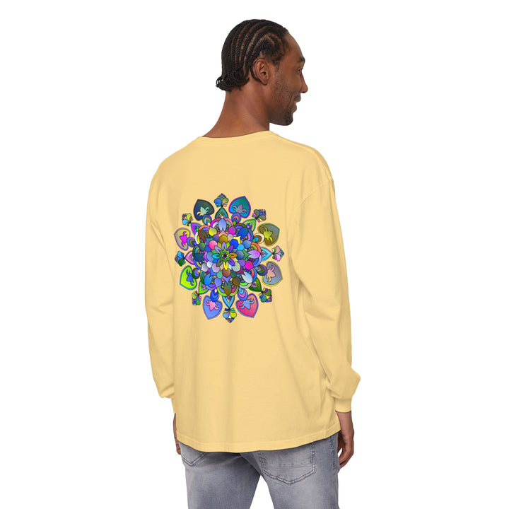 Colorful and intricate mandala design long sleeve t-shirt for women