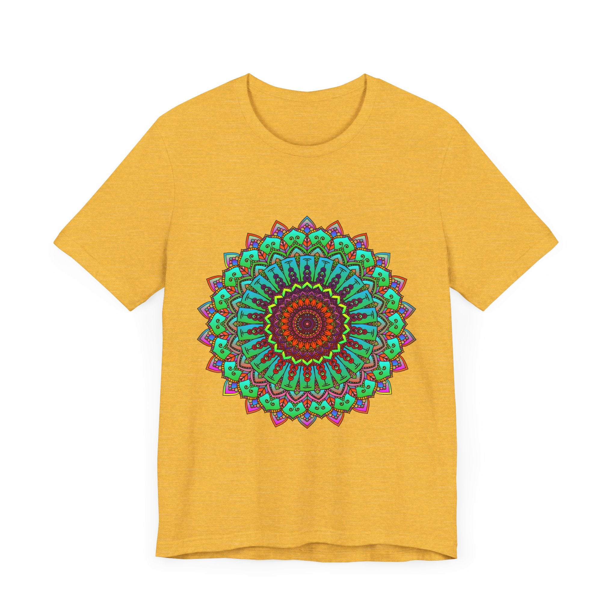 Vibrant Mandala Tee featuring colorful spiritual art and intricate design