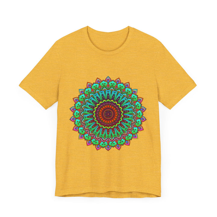 Vibrant Mandala Tee featuring colorful spiritual art and intricate design