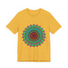 Vibrant Mandala Tee featuring colorful spiritual art and intricate design