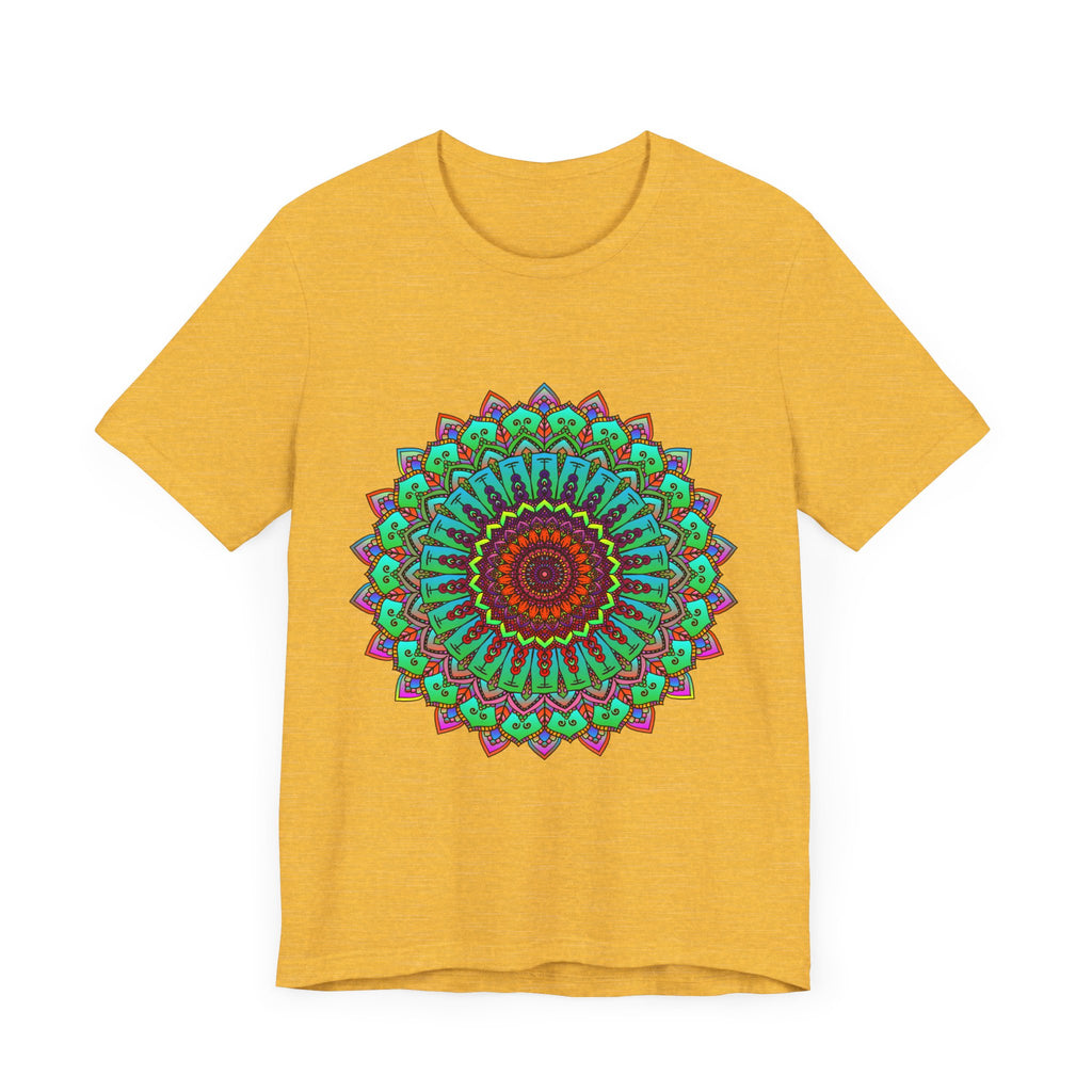 Vibrant Mandala Tee featuring colorful spiritual art and intricate design