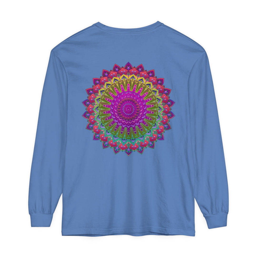 Vibrant Mandala Unisex Long Sleeve T-Shirt Perfect for Layering and Styling