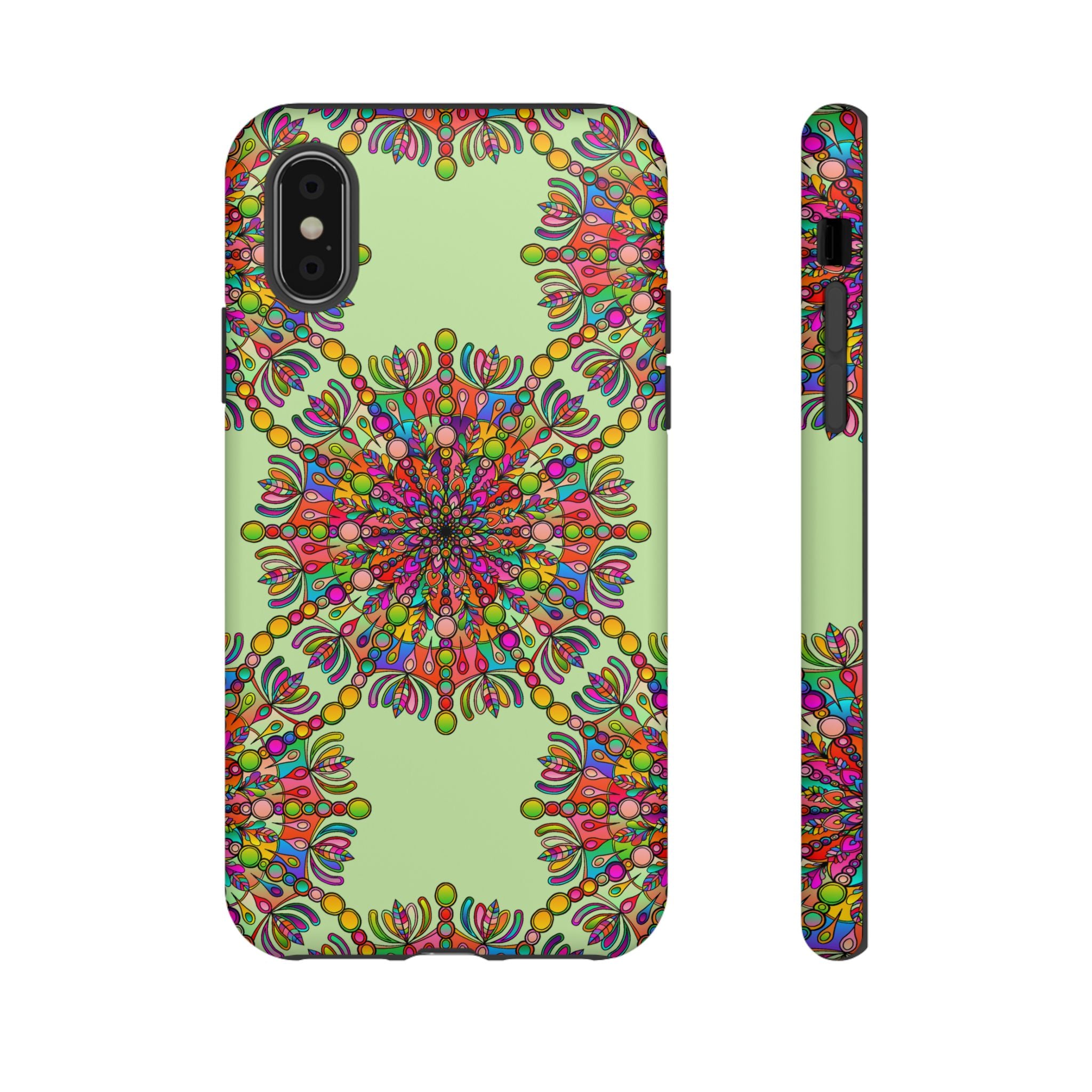 Custodia per telefono con mandala intricata in colori vivaci per uno stile unico