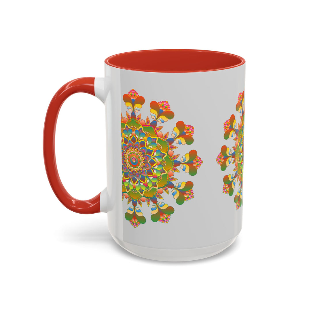 Colorful and intricate design mandala art mug, perfect for sipping your favorite hot beverages in style