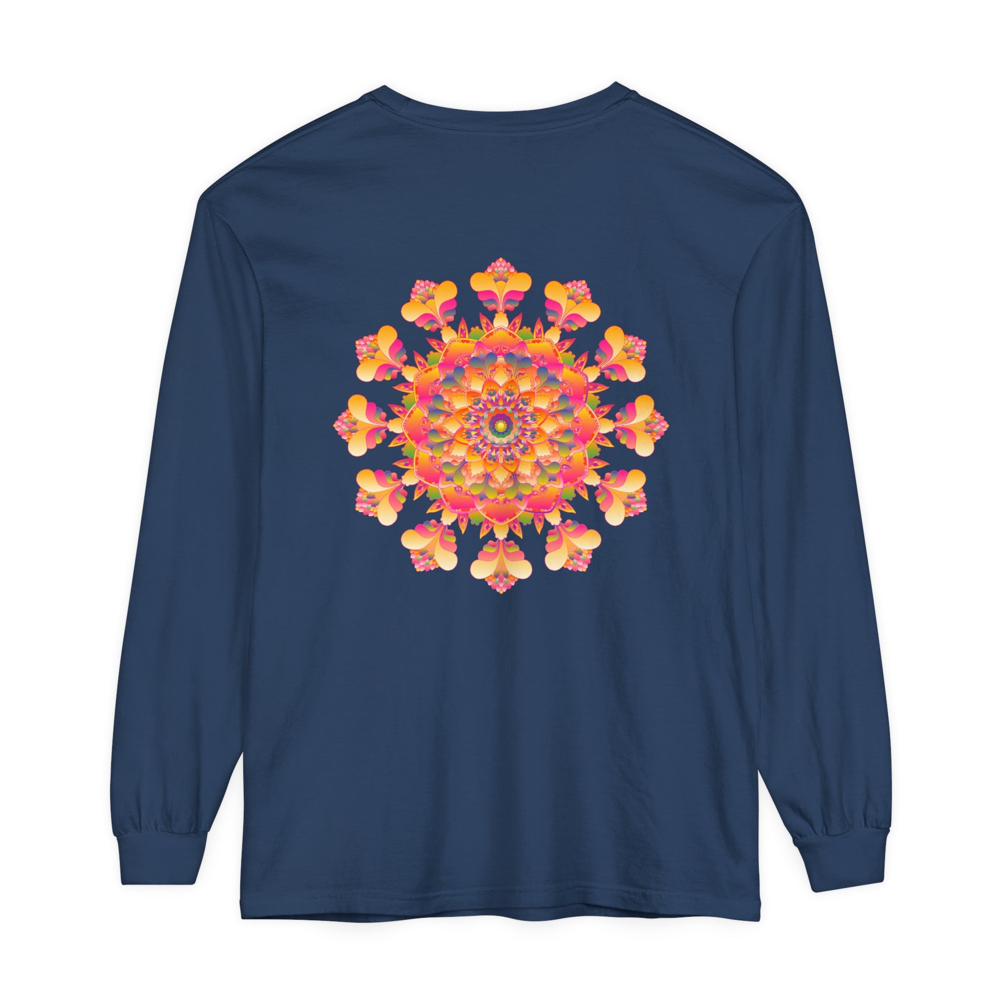 Colorful and intricate mandala design long sleeve t-shirt for all genders