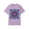 Unisex Mandala T-Shirt made from 100% Ring-Spun Cotton and Garment-Dyed for Extra Comfort, featuring Hand-Drawn Mandala Art