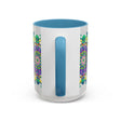Charming ceramic mug in light grey adorned with a stunning mandala art