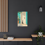 Sunlit Doorway Cat Canvas Wall Art