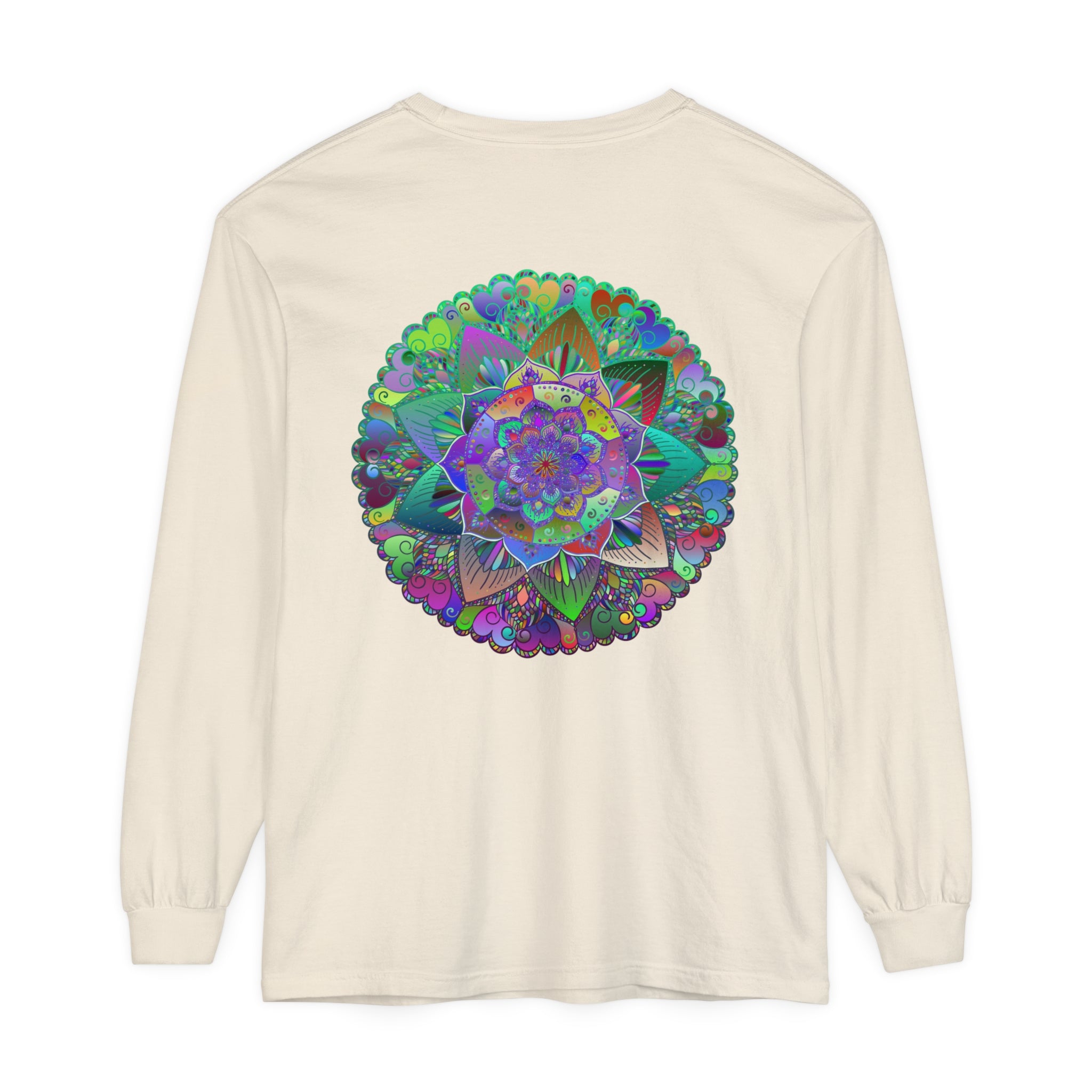 Colorful and intricate mandala design long sleeve unisex t-shirt