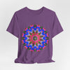 Vibrant and intricate mandala design geometric t-shirt in bold colors