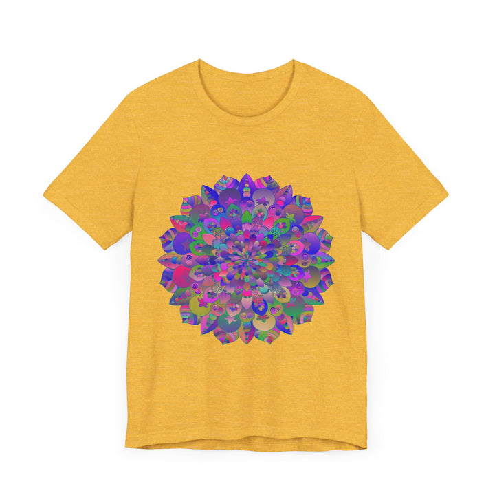 Vibrant Mandala T-Shirt featuring intricate spiritual art design in colorful hues