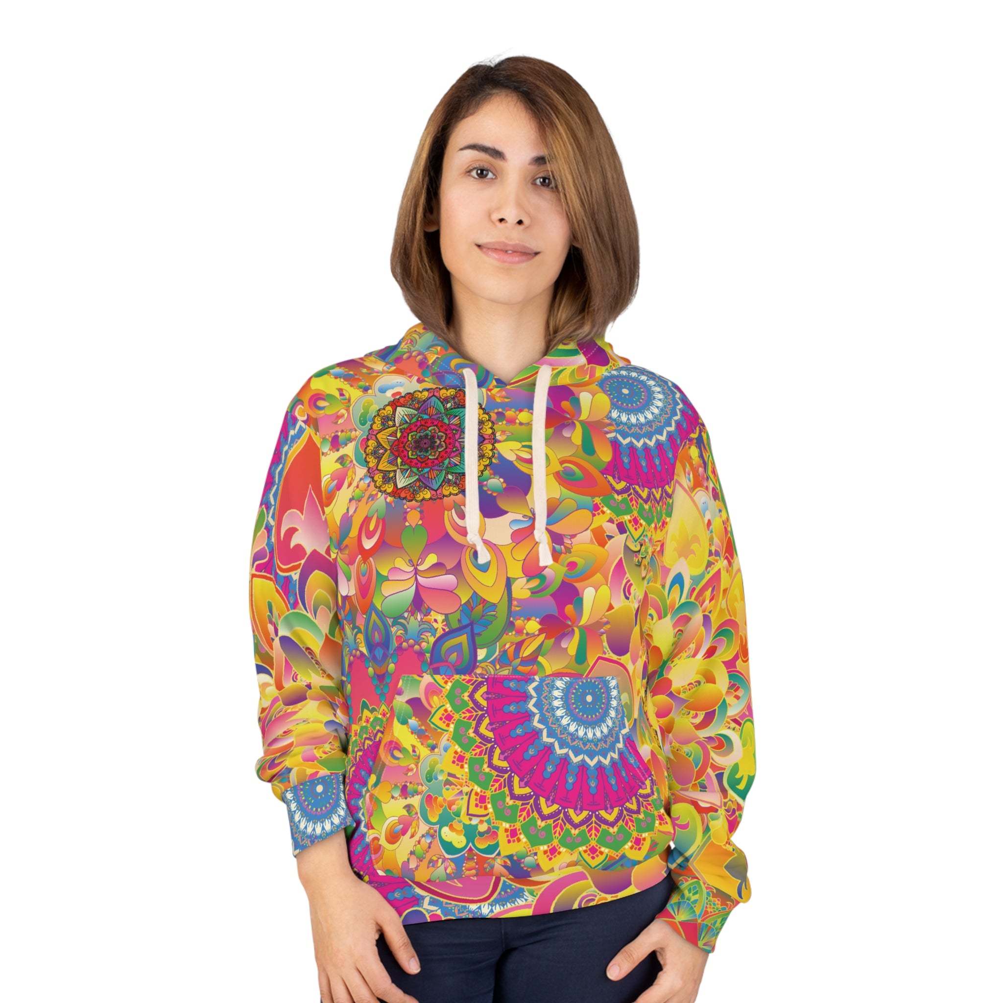 Psychedelischer Blumen-Mandala-Sport-Kapuzenpullover