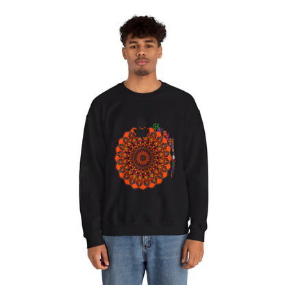 Exquisite unisex crewneck sweatshirt featuring a handcrafted mandala ghost illustration