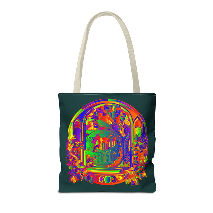 Beautiful mandala mystical nature tote bag with vibrant colors and intricate design perfect for carrying all your essentials