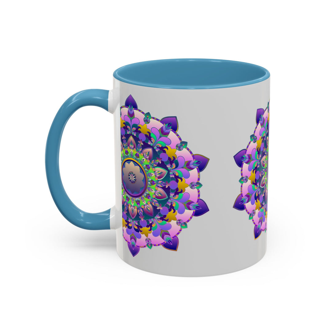 Vibrant and intricate floral mandala art design printed on ceramic mug