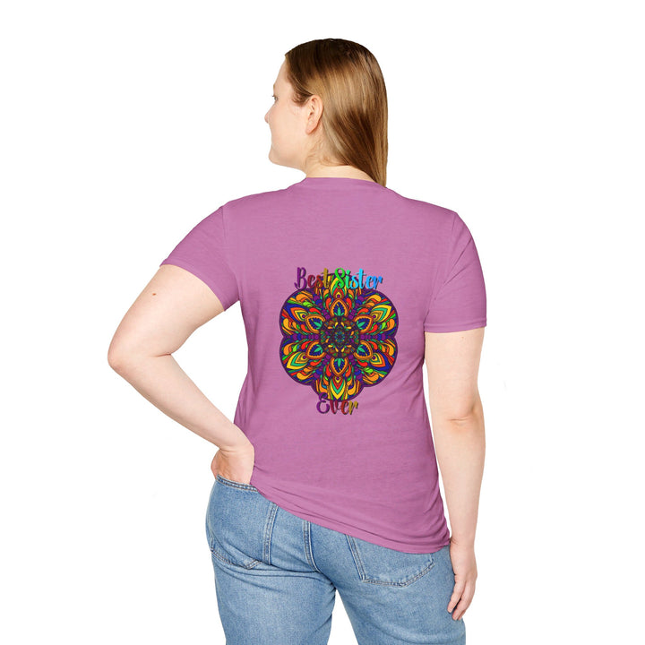 Colorful and intricate mandala art design softstyle t-shirt, perfect gift for sister