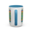 Beautiful ceramic mug with a colorful mandala art design, perfect for sipping your favorite beverage in style