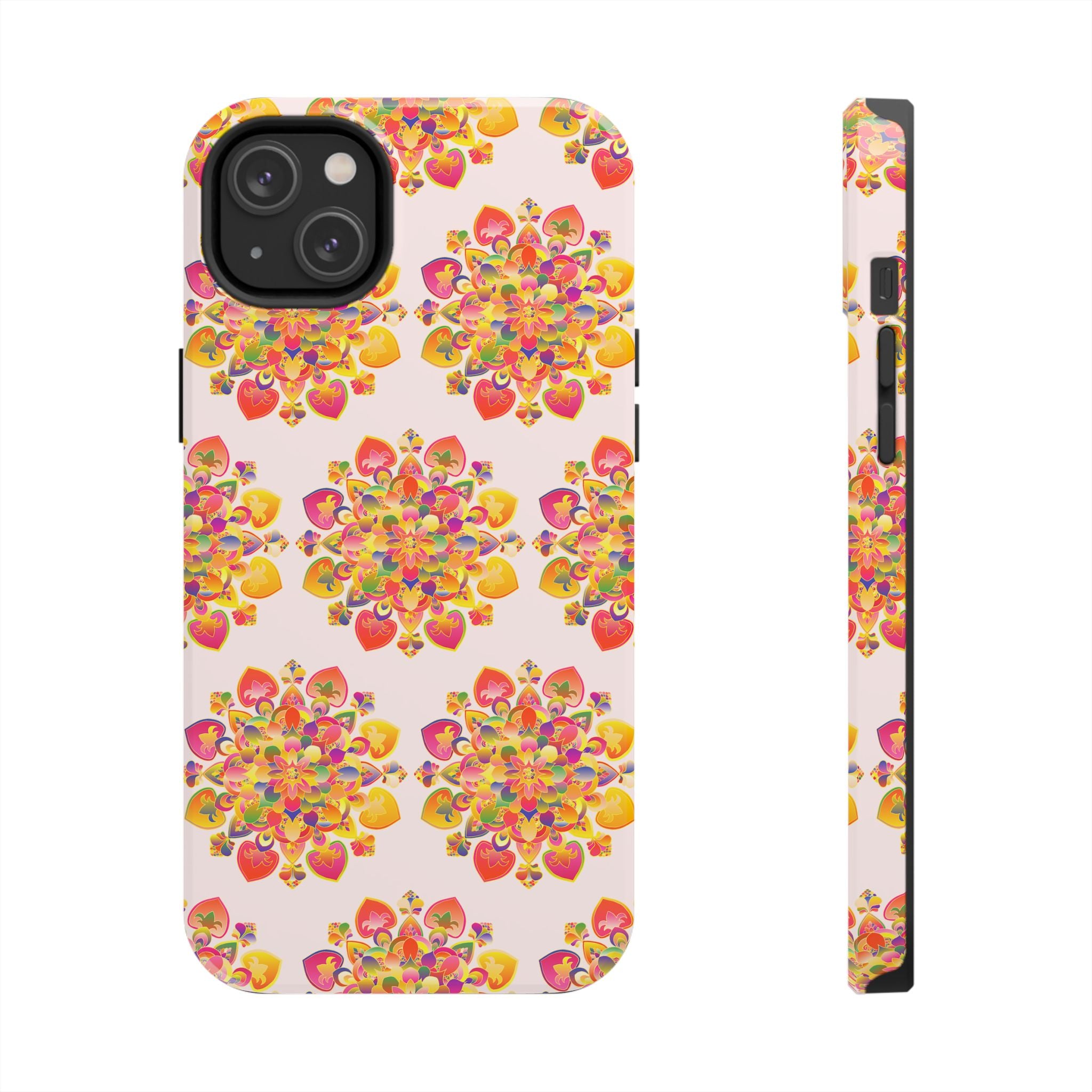 Phone Case - Hand-Drawn Mandala Art - Light Pink Long Description 21