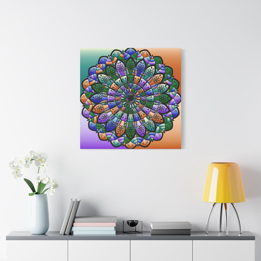 Colorful Mandala Wall Canvas — Stretched Matte Art