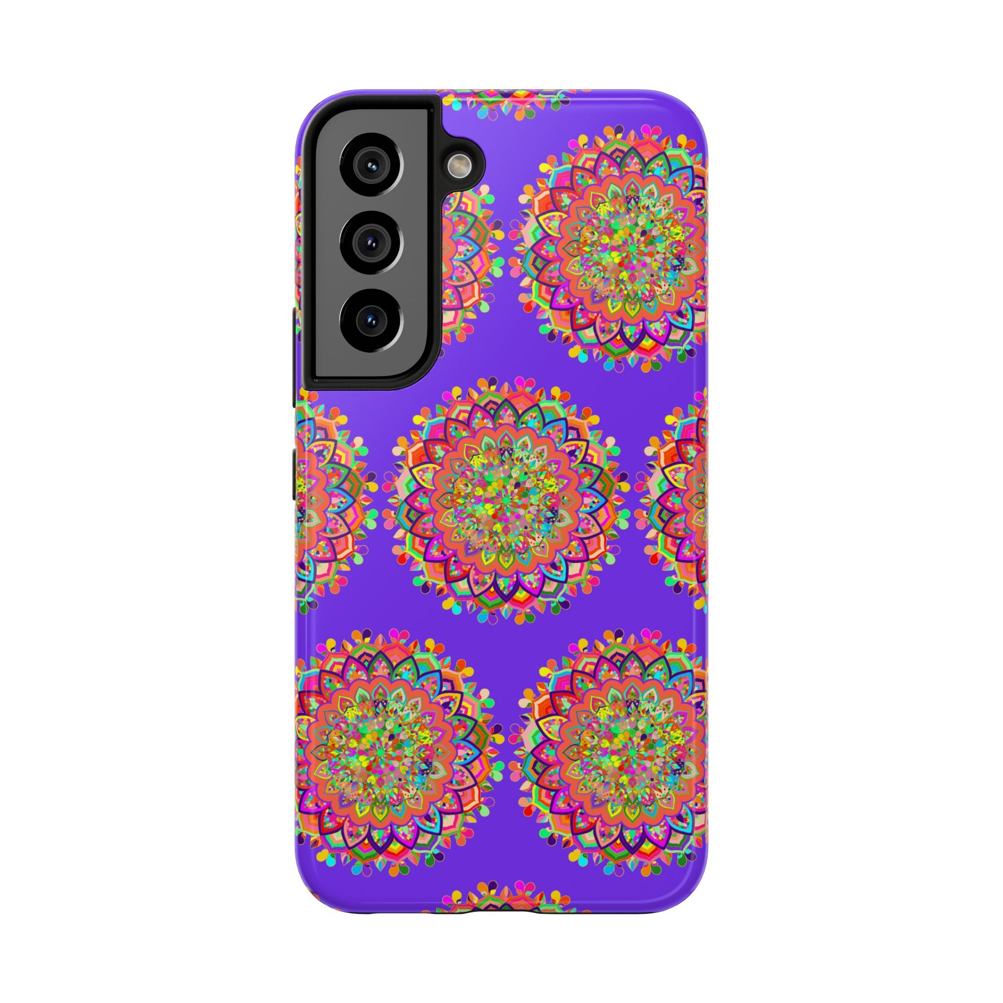 Hand drawn small purple mandala art phone case for iPhone X and XS