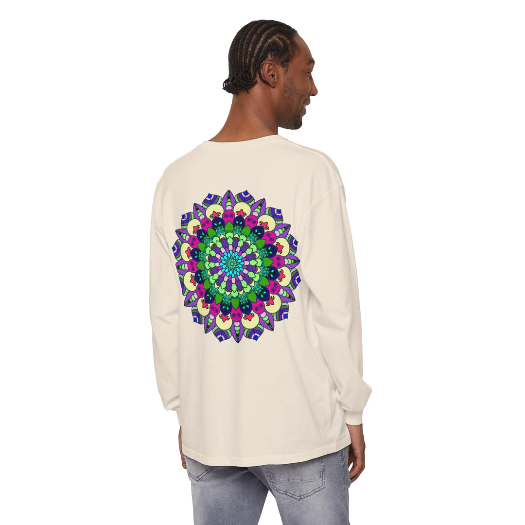 Colorful and intricate mandala design long sleeve t-shirt for men and women