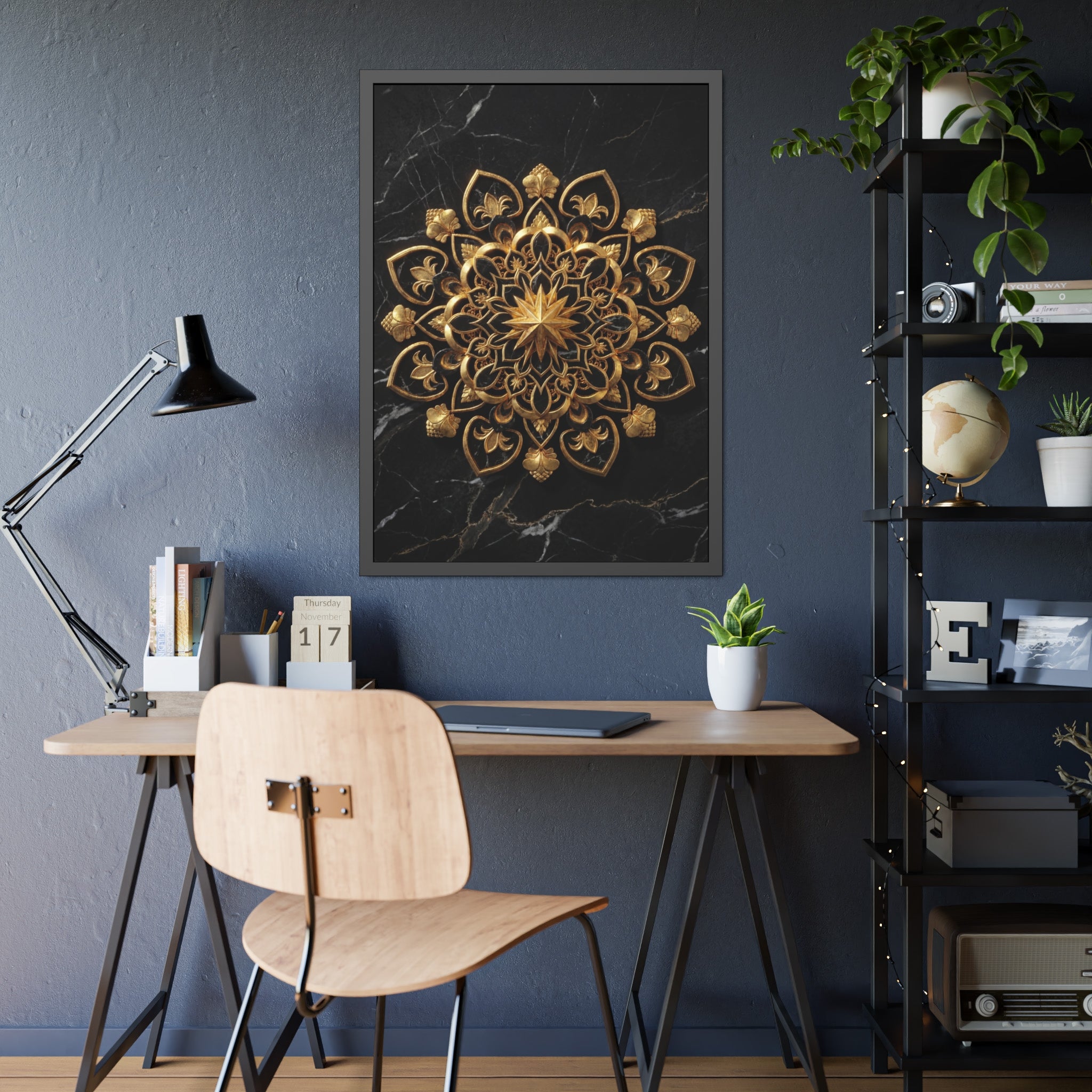 Der Hüter des Lichts – Premium gerahmte Mandala-Kunst