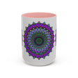 Colorful and intricate mandala design on ceramic mug, perfect for spiritual art enthusiasts