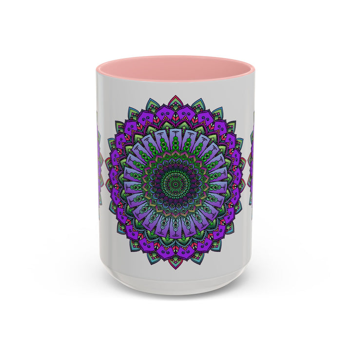 Colorful and intricate mandala design on ceramic mug, perfect for spiritual art enthusiasts