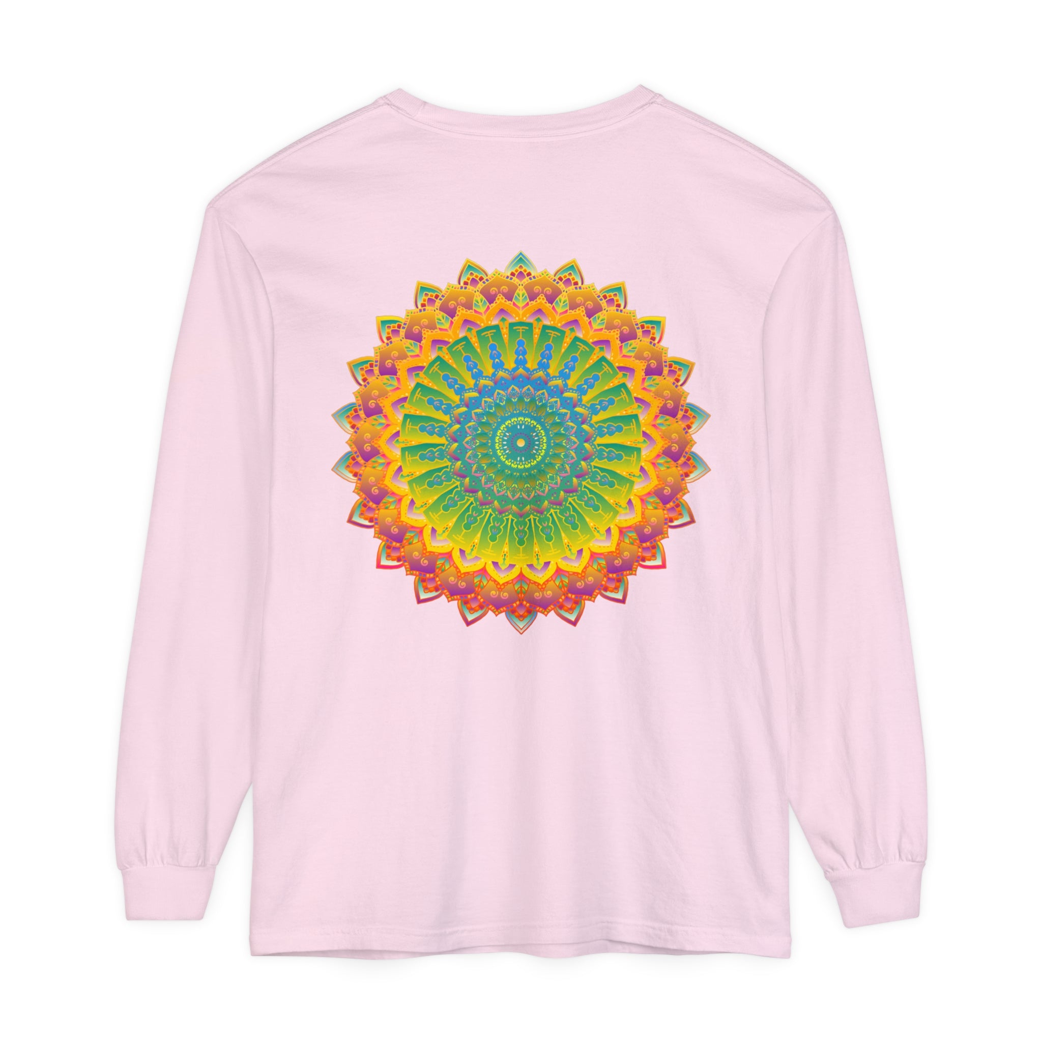 Intricate Mandala Unisex Long Sleeve T-Shirt with detailed and colorful design