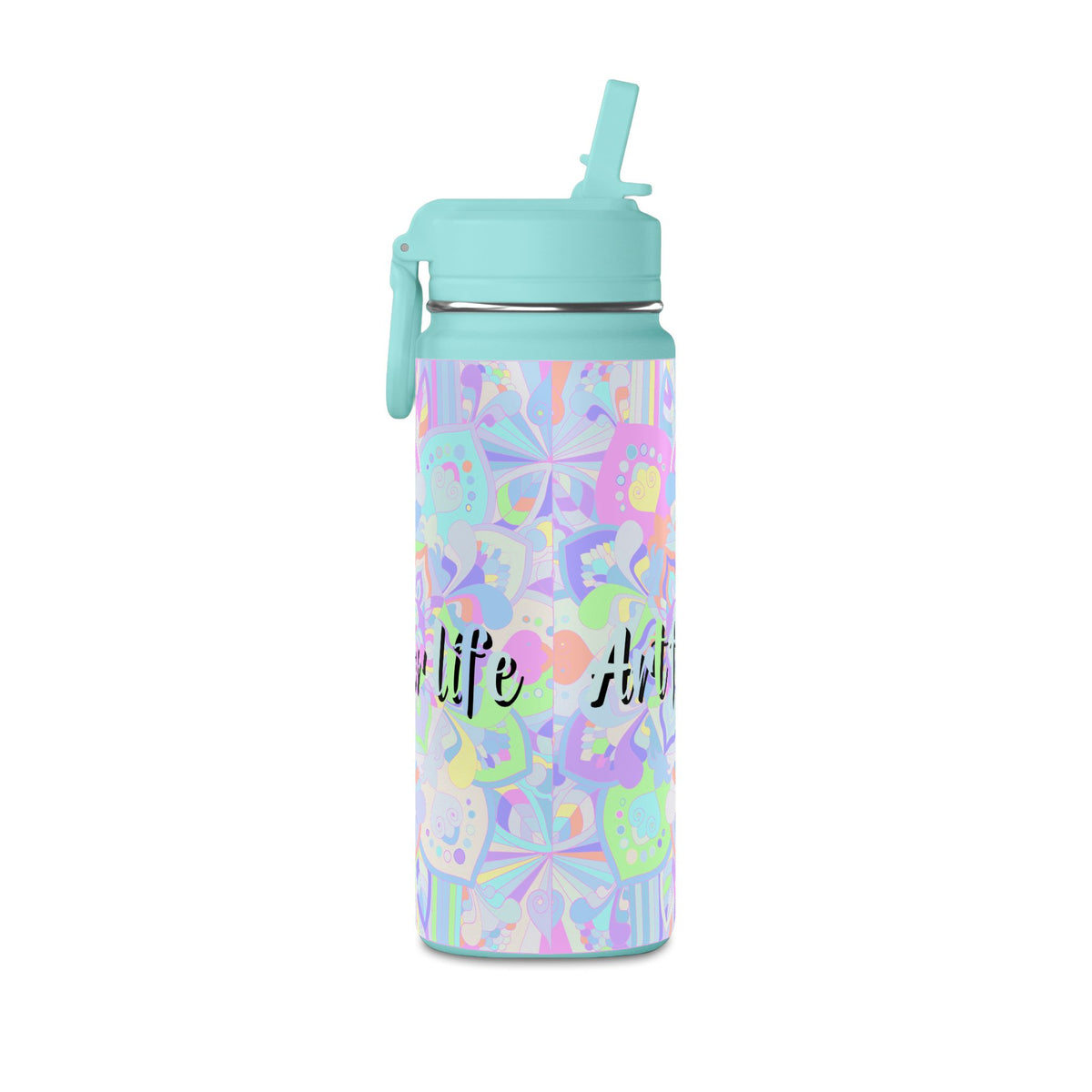 Pastel Floral Mini Water Bottle — "Art for Life" 20oz