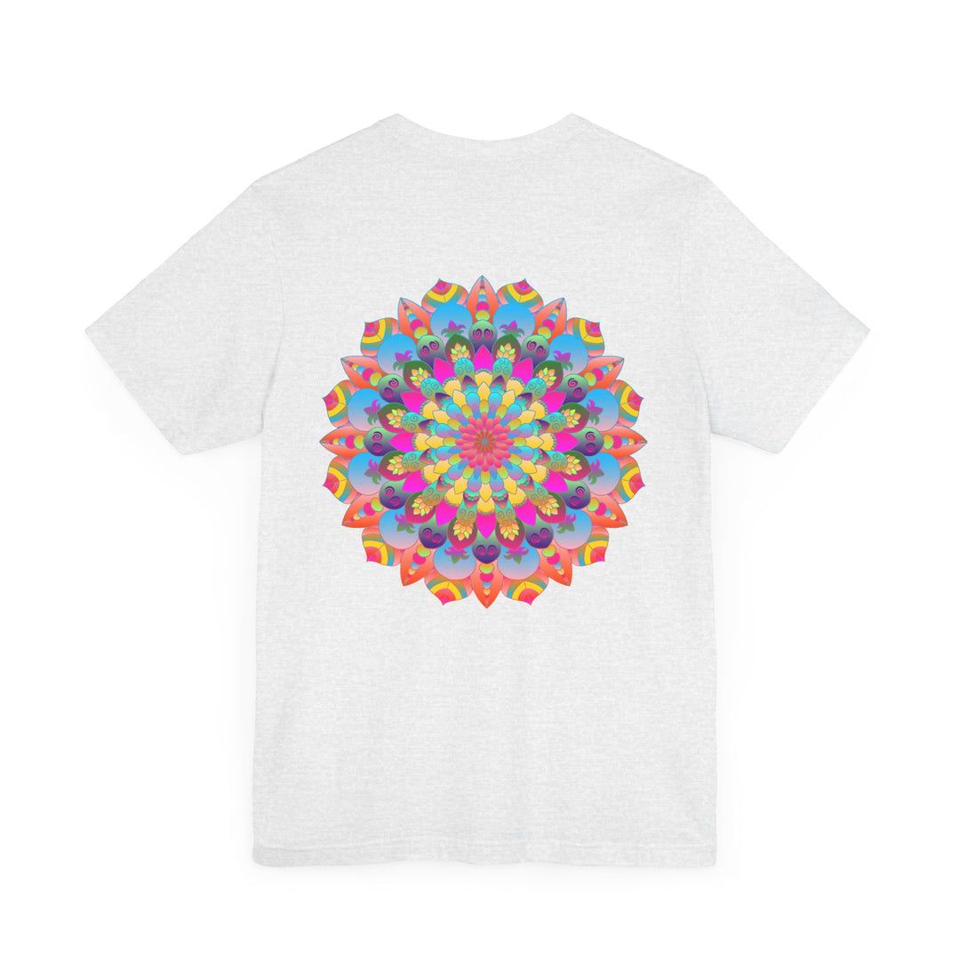 Side view of the Mandala Tee - Spiritual Peace & Harmony shirt showcasing its relaxed and flattering fit