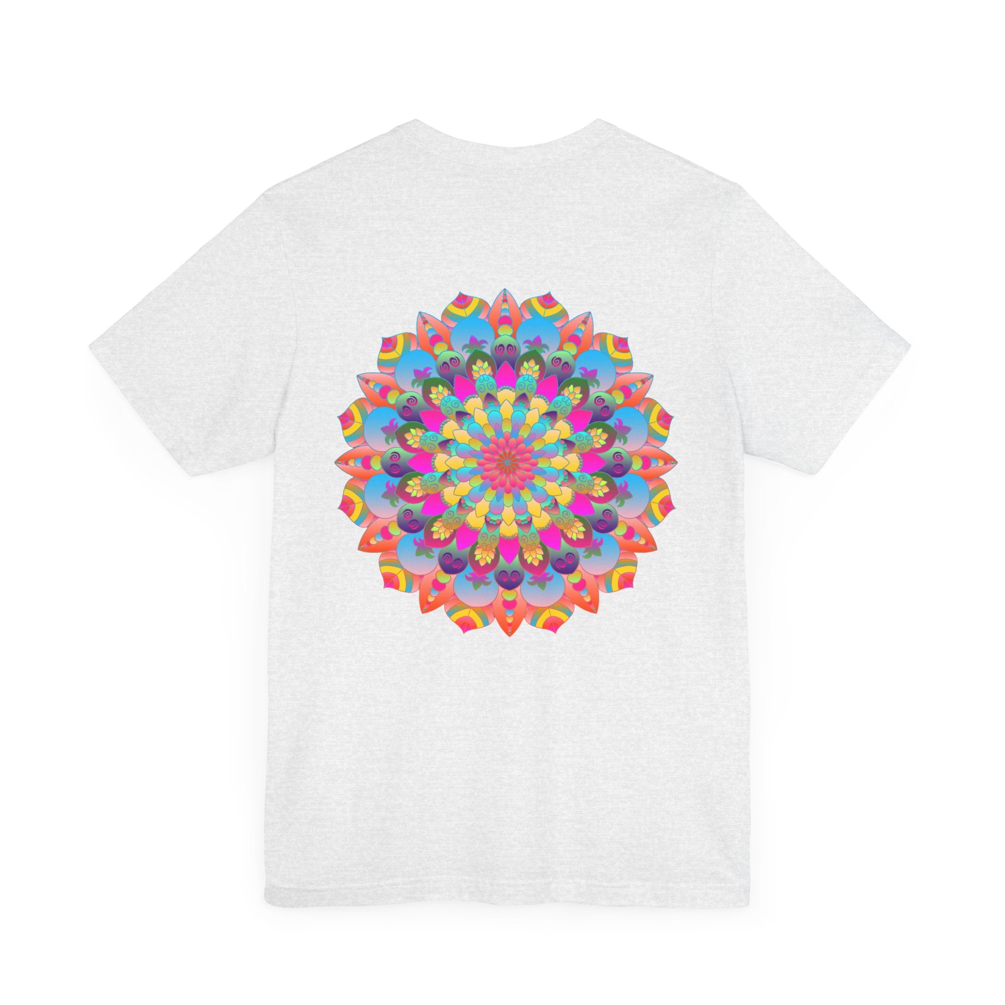 Side view of the Mandala Tee - Spiritual Peace & Harmony shirt showcasing its relaxed and flattering fit