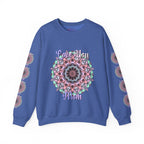 Felpa girocollo ispirata al mandala per mamme in tenui colori pastello