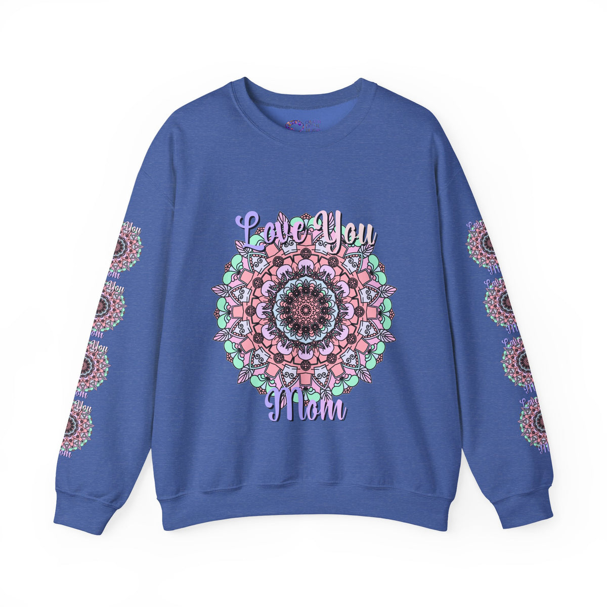 Mandala Inspired Crewneck Sweatshirt for Moms in Soft Pastels