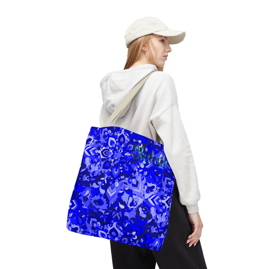 Borsa tote con design mandala blu per un uso quotidiano elegante