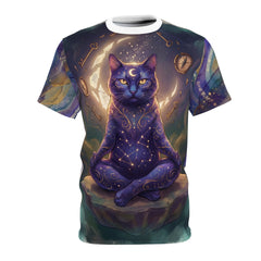 Cosmic Oracle Cat Tee - "Guidance & Intuition" Meditative Feline Graphic