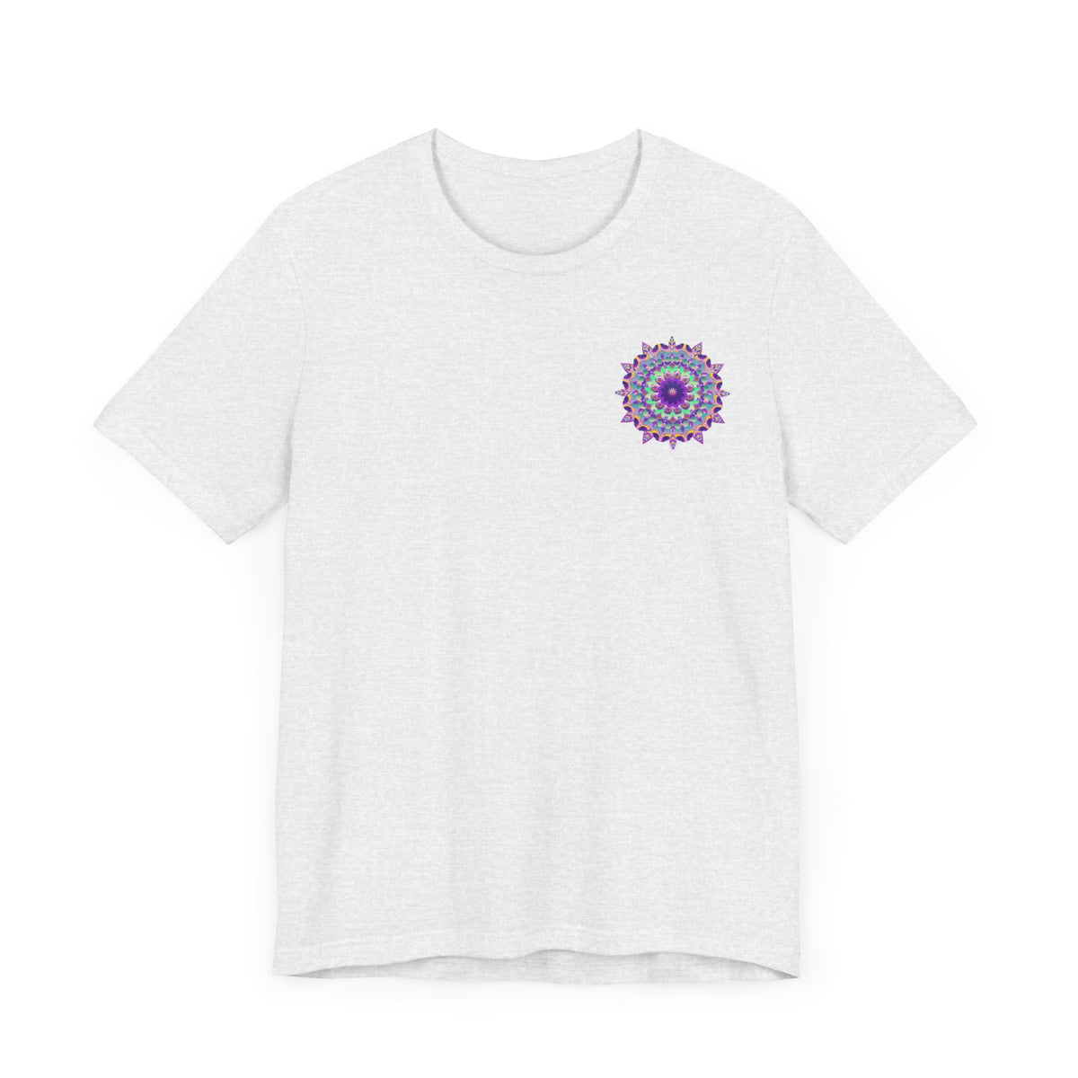 Colorful mandala tee featuring unique spiritual designs for peace and harmony