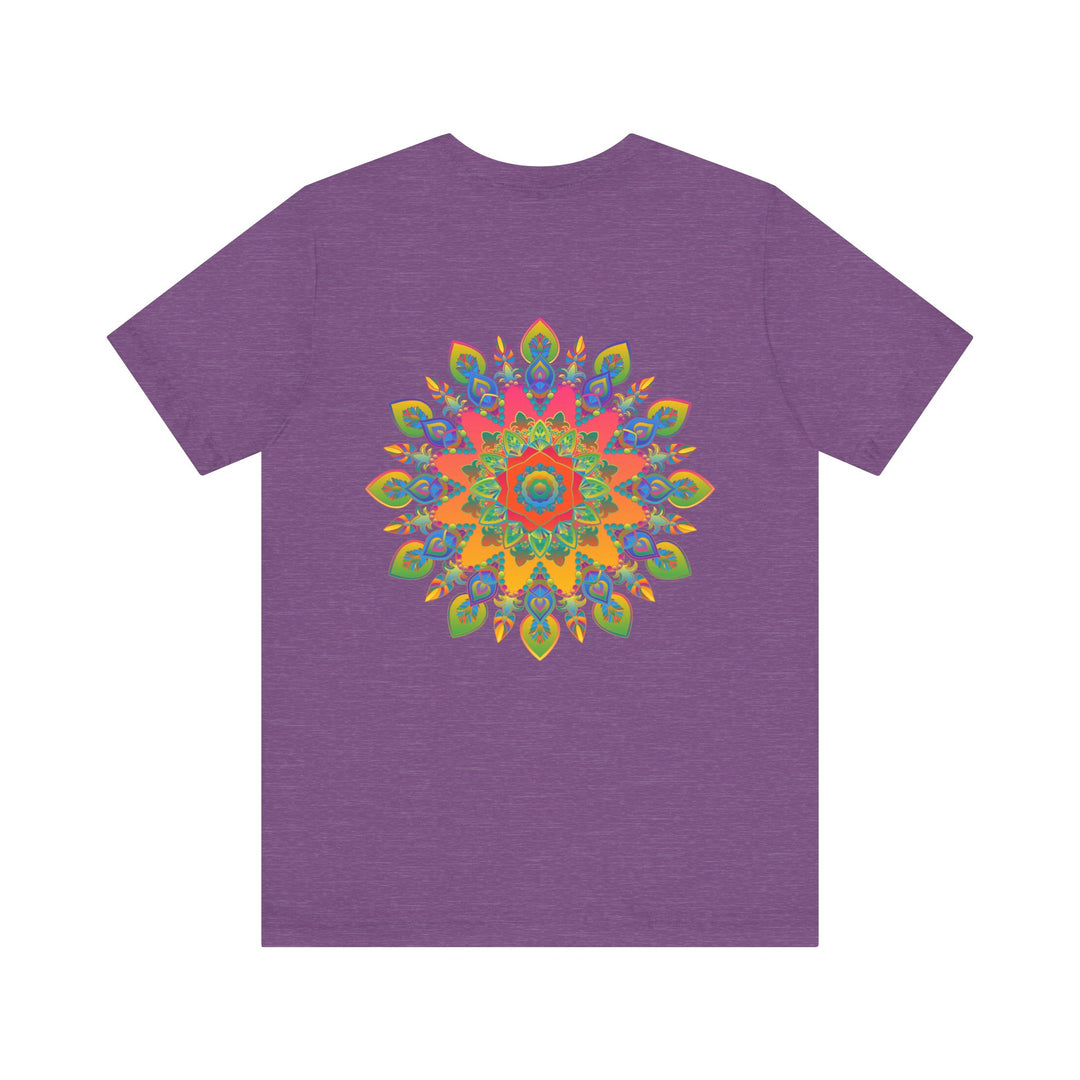 Colorful psychedelic mandala t-shirt with spiritual peace design for men and women