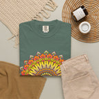 Sunburst Mandala T-Shirt — Vibrant Floral Boho Graphic Tee
