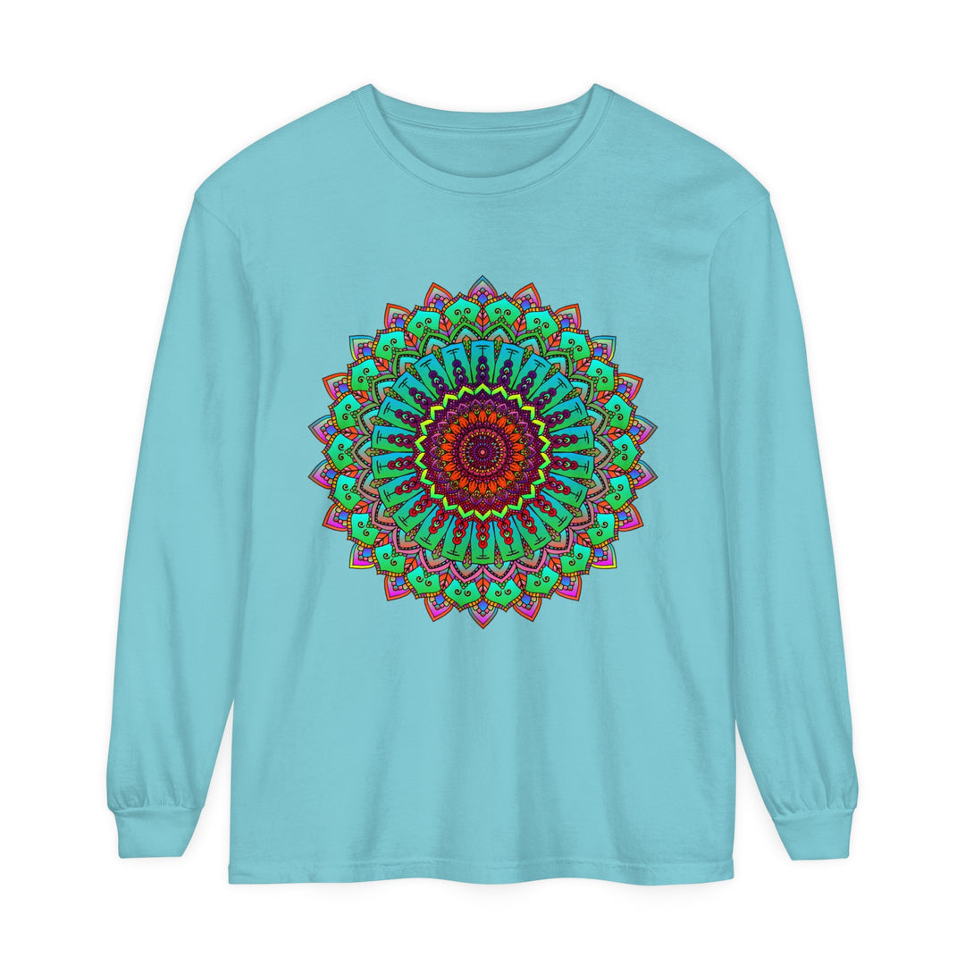 Vibrant Mandala Long Sleeve T-Shirt - Spiritual Art 12