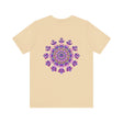 Close-up of Mandala Tee design showcasing the intricate patterns and symbols