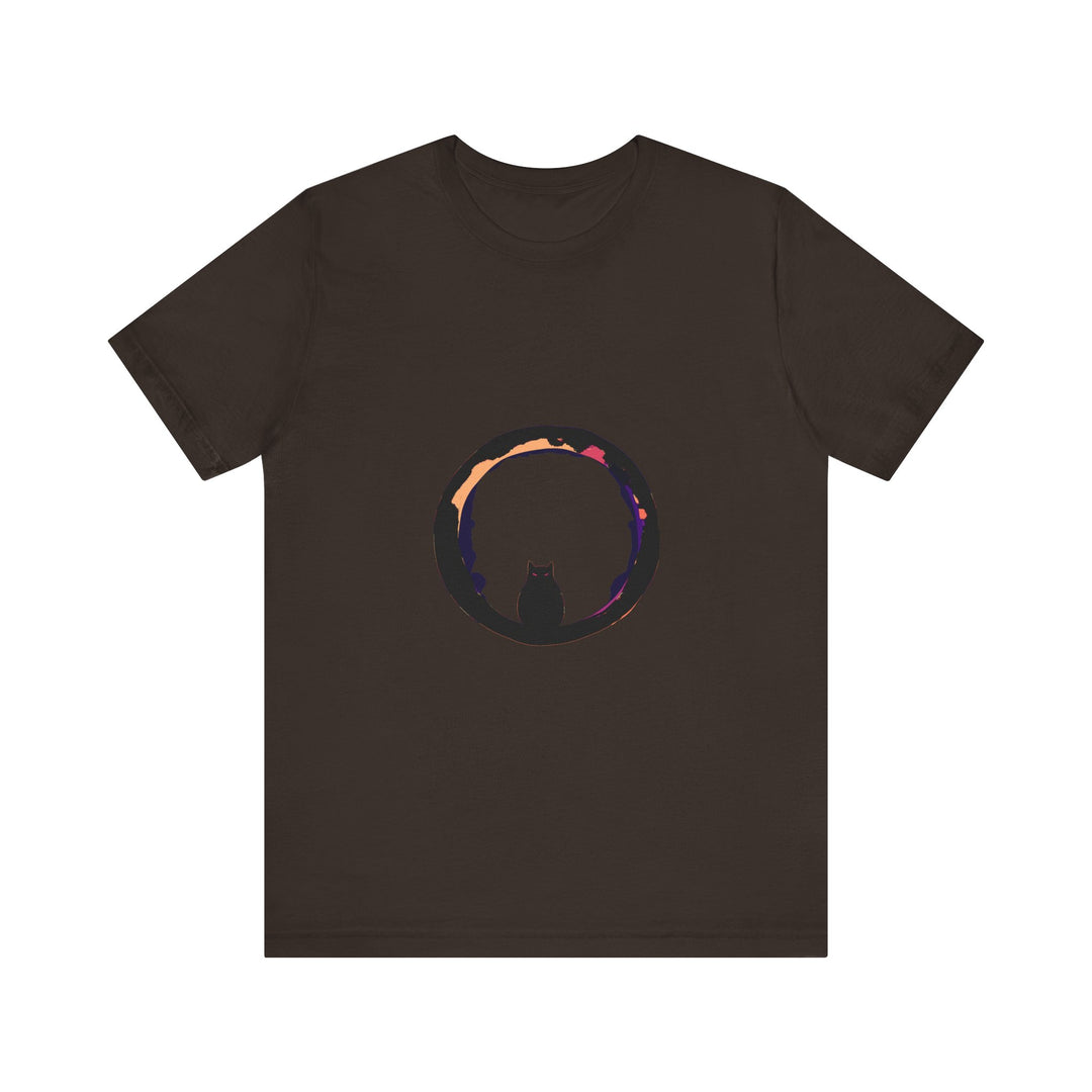 Black Cat Mystery Moon T-Shirt featuring a spooky and stylish design