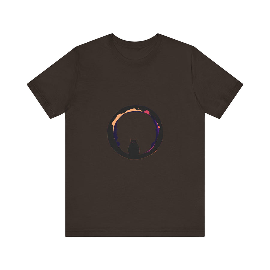 Black Cat Mystery Moon T-Shirt featuring a spooky and stylish design