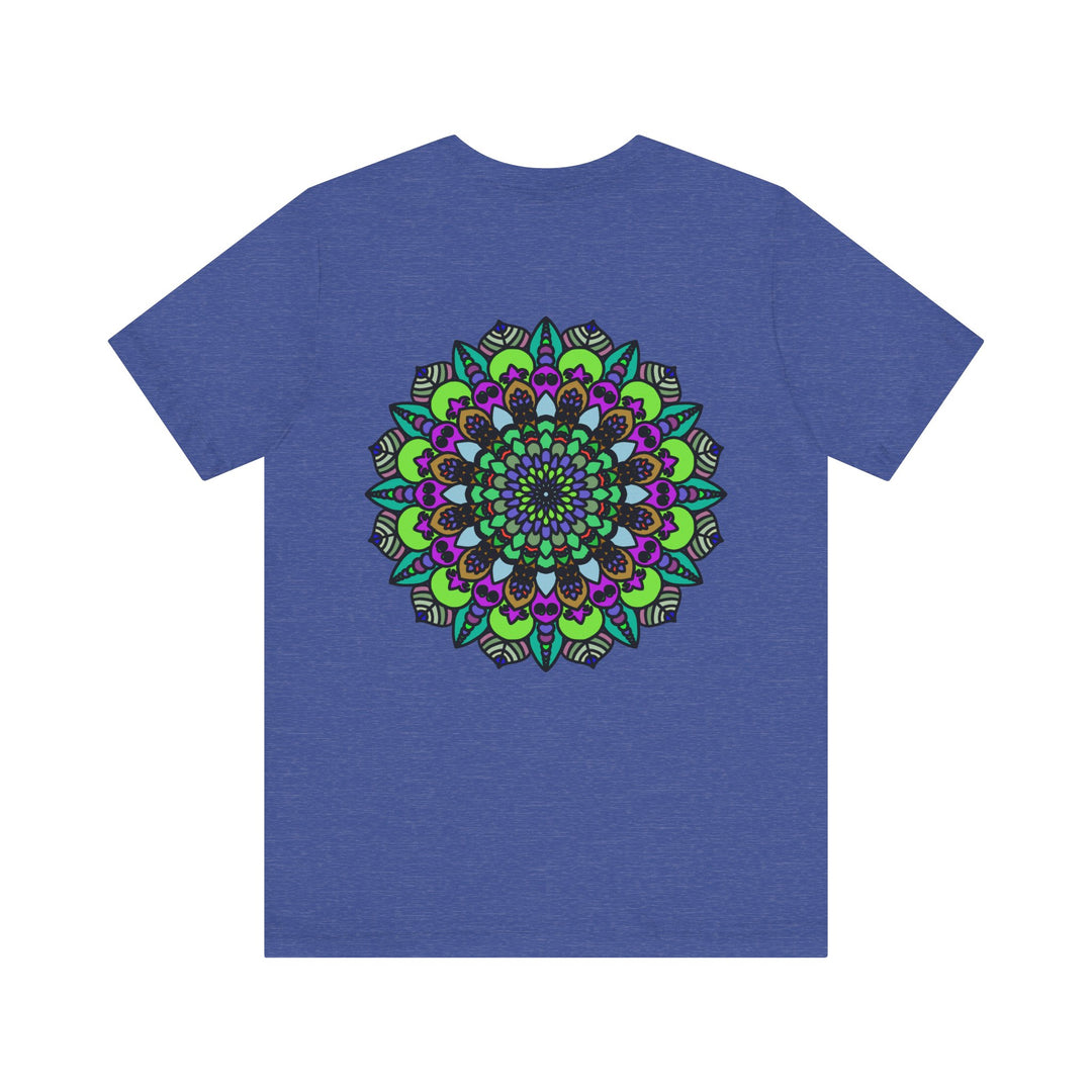 Beautiful mandala peace tee with intricate spiritual design promoting harmony and tranquility