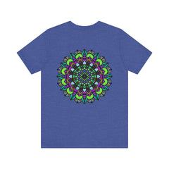 Beautiful mandala peace tee with intricate spiritual design promoting harmony and tranquility