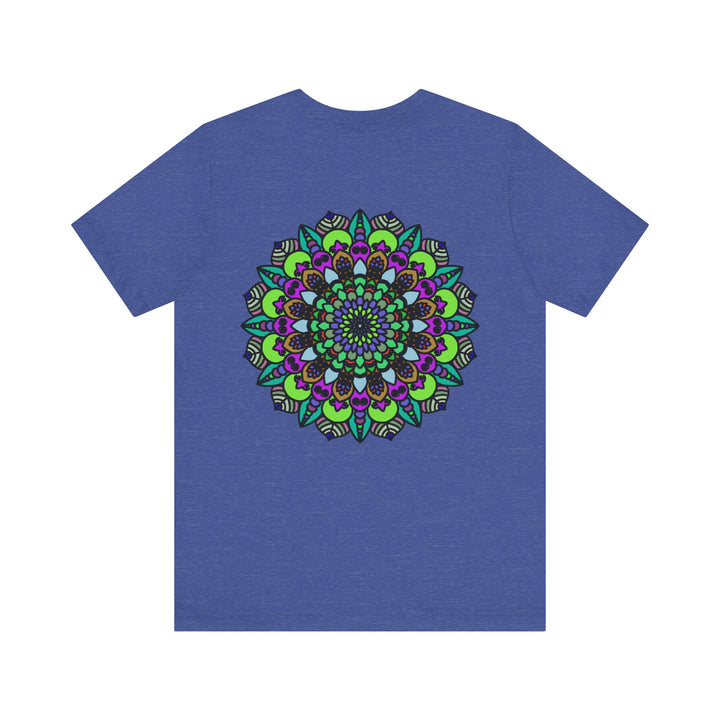 Beautiful mandala peace tee with intricate spiritual design promoting harmony and tranquility