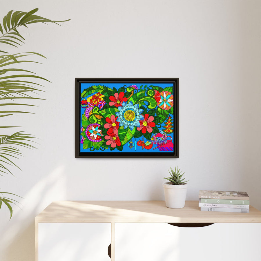 Poster orizzontale con disegno mandala fatto a mano - Flower Doodle