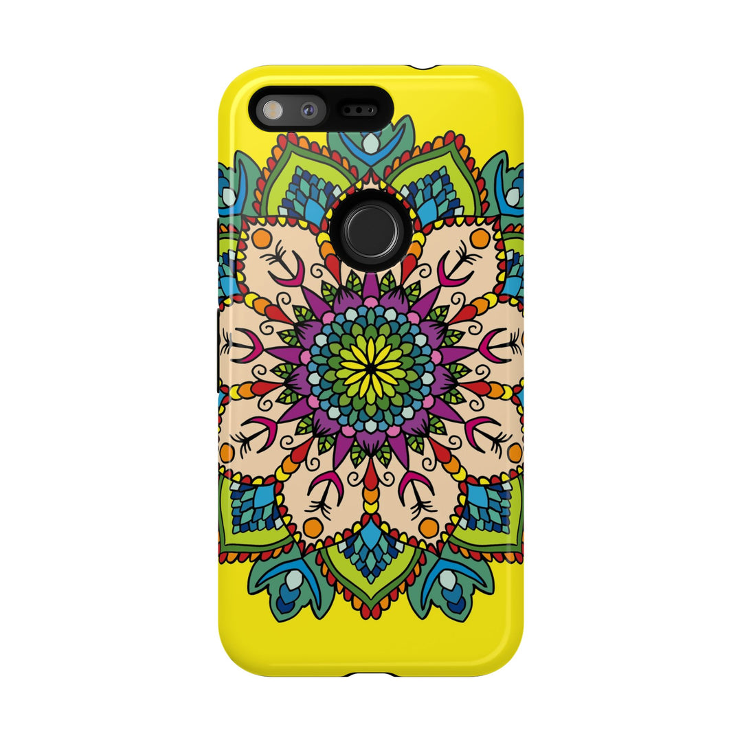 Intricate Floral Yellow Phone Case for Bold Protection and Style